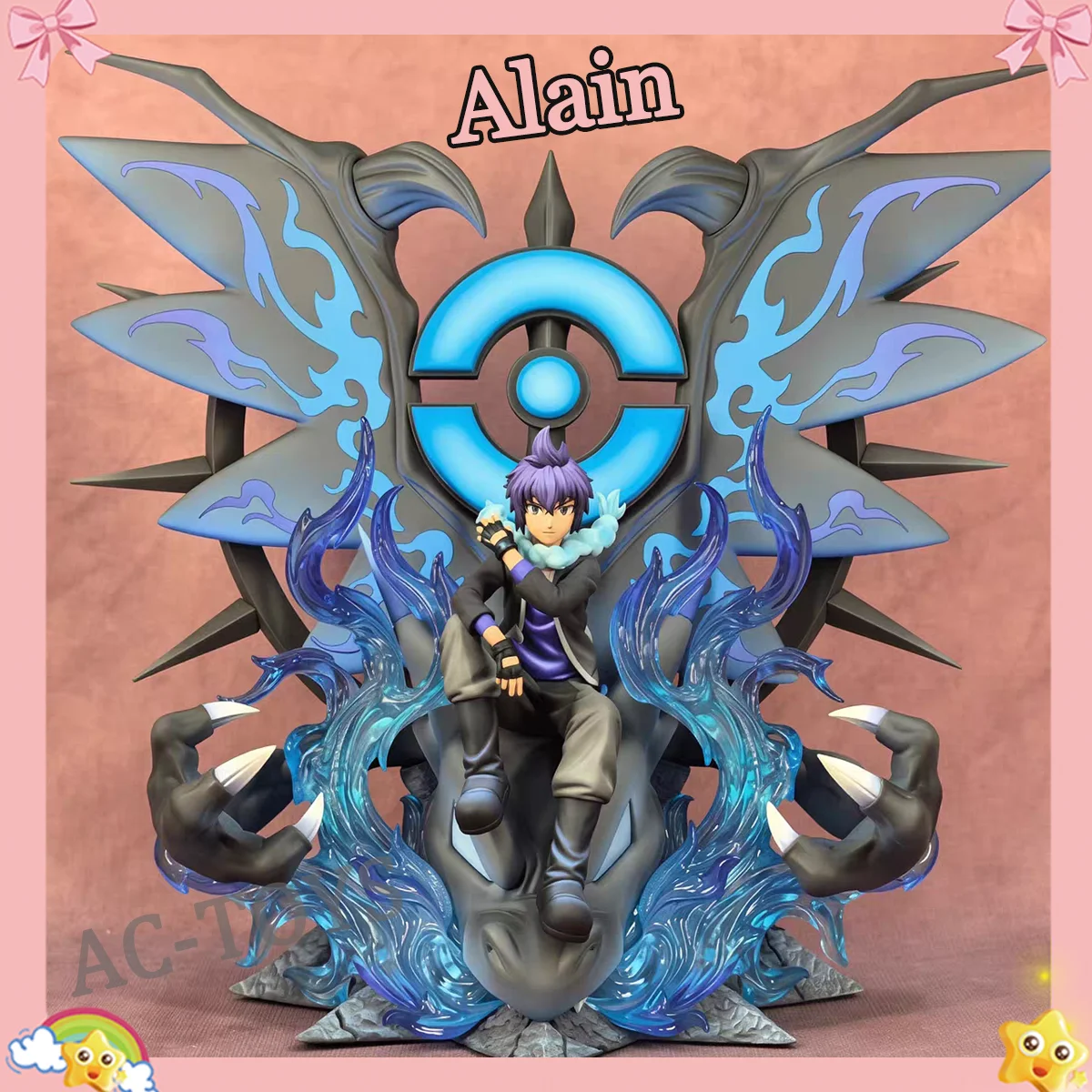 pokemon-alain-figure-mega-charizard-x-throne-partner-statue-anime-18cm-movable-pvc-collectible-model-desktop-toy-gift
