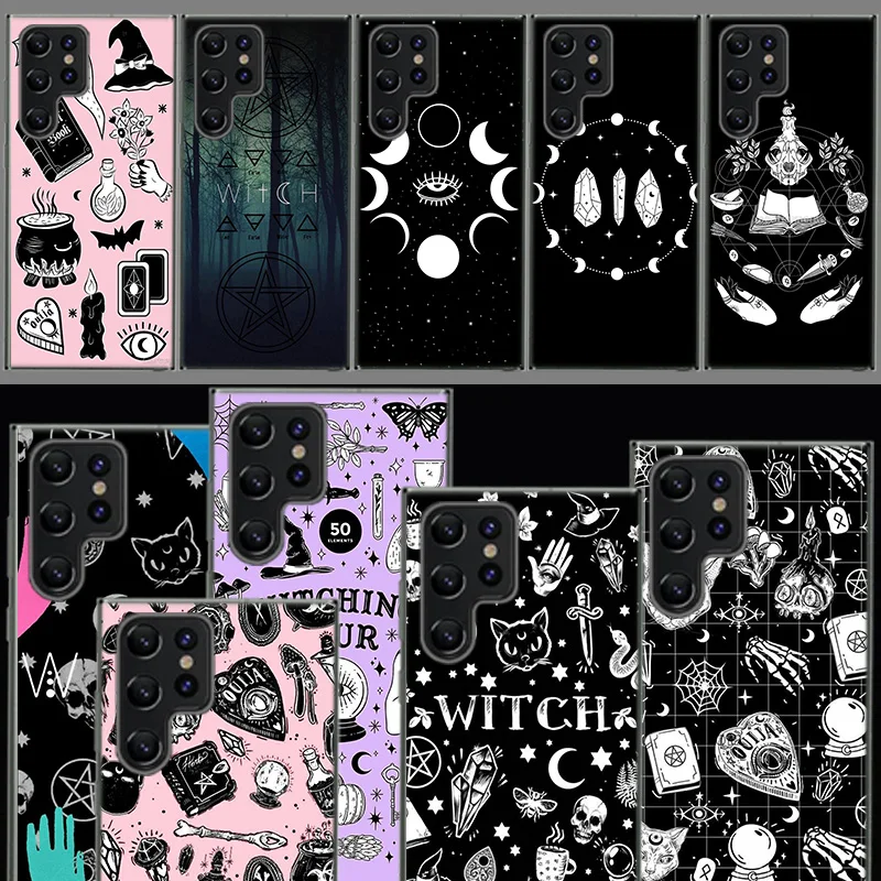 Occult Witchcraft Moon Gothic Witch Cover For Samsung Galaxy S21 S20 S23 FE S22 S24 Ultra Phone Case S10 S10E S8 S9 Plus S7 S6