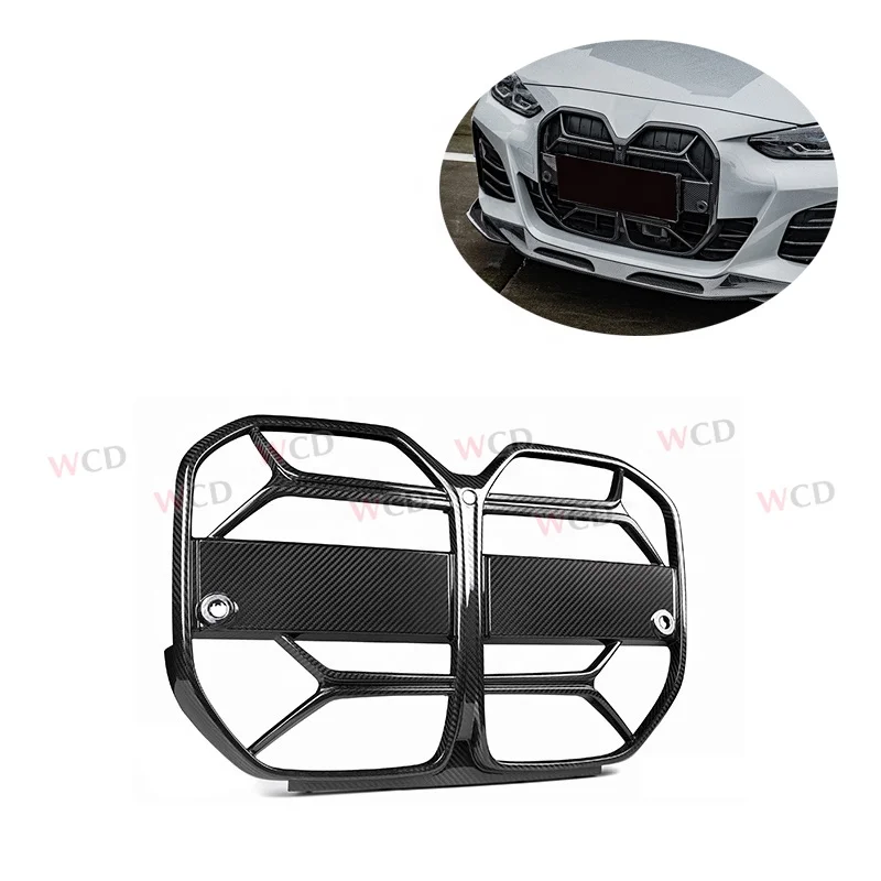 G22 Grill CSL Style Dry Carbon Fiber Front Grille For BMW 4 Series Coupe G22 G23 4 Door G26 2021-2023