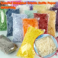 Remplissage de papier raphia pour confettis, coloré, froissé, déchiqueté, bricolage, fête, mariage, emballage cadeau, 20g, 50g, 100g