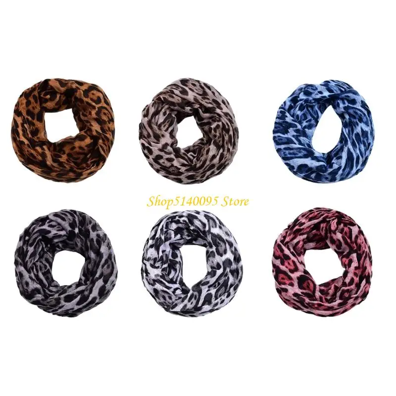DXAE Sciarpa convertibile con stampa leopardata Avvolgimento leggero per testa Attività all'aperto da viaggio