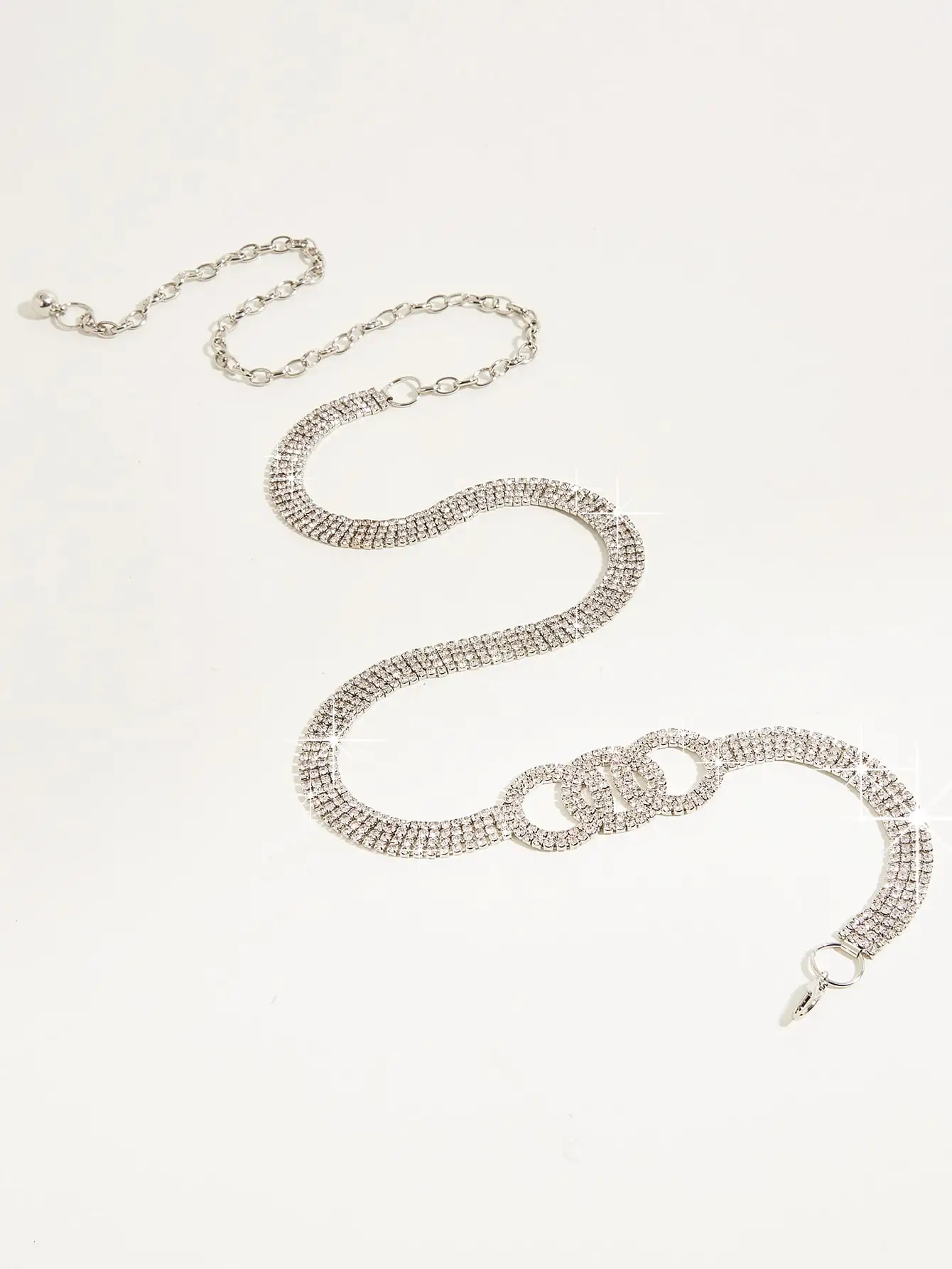 HERSHINE 1-piece Women's Fashionable, Elegant, and Sexy Rhinestone Triple-Layer Waist Chain, suitable for parties，spring，summer