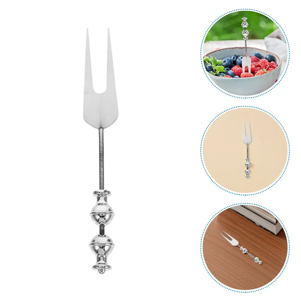 

3pcs Stainless Steel Fruit Fork Set Creative Bead Design Smooth Dinner Forks For Dessert Cake Salad Kids Kitchen Utensils