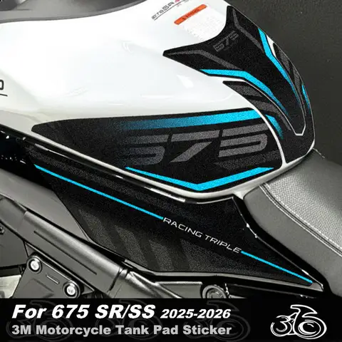 For 675SR 675SS 675SR-R 2025 2026 3M Motorcycle Anti-slip Tank Pad Sticker Knee Grip Protection Decals Accessories Waterproof