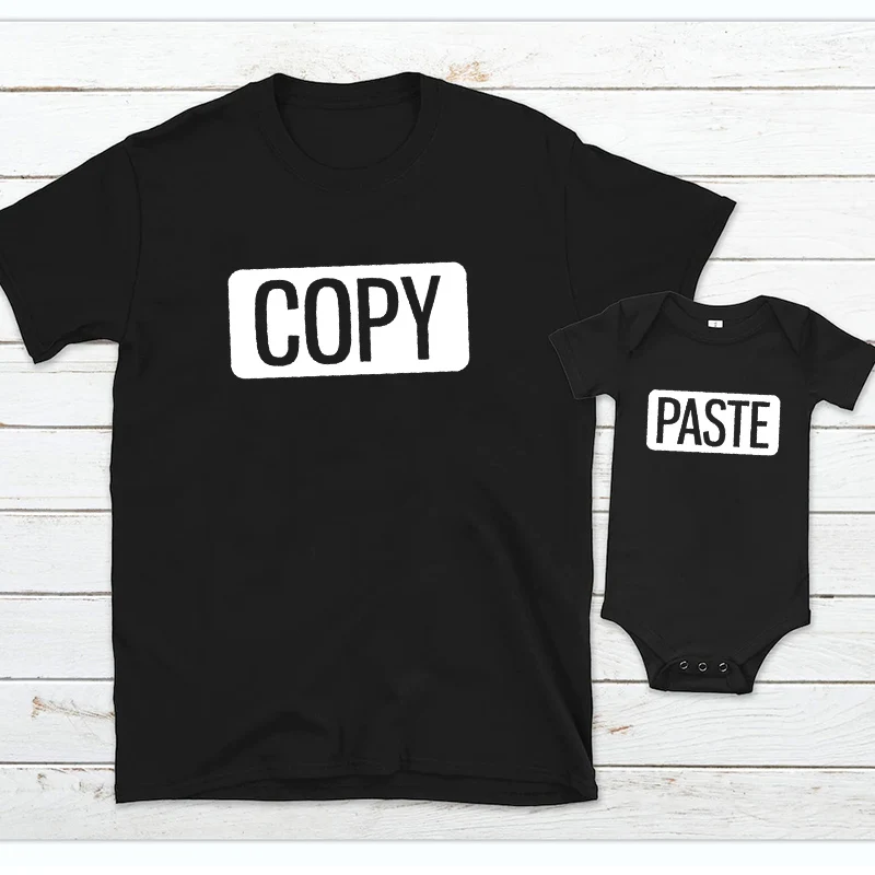 Copy Paste Shirts Copy Paste Matching Shirt Newborn Boy Clothes Cotton Father and Son Shirt Family Matching Shirt Fashion