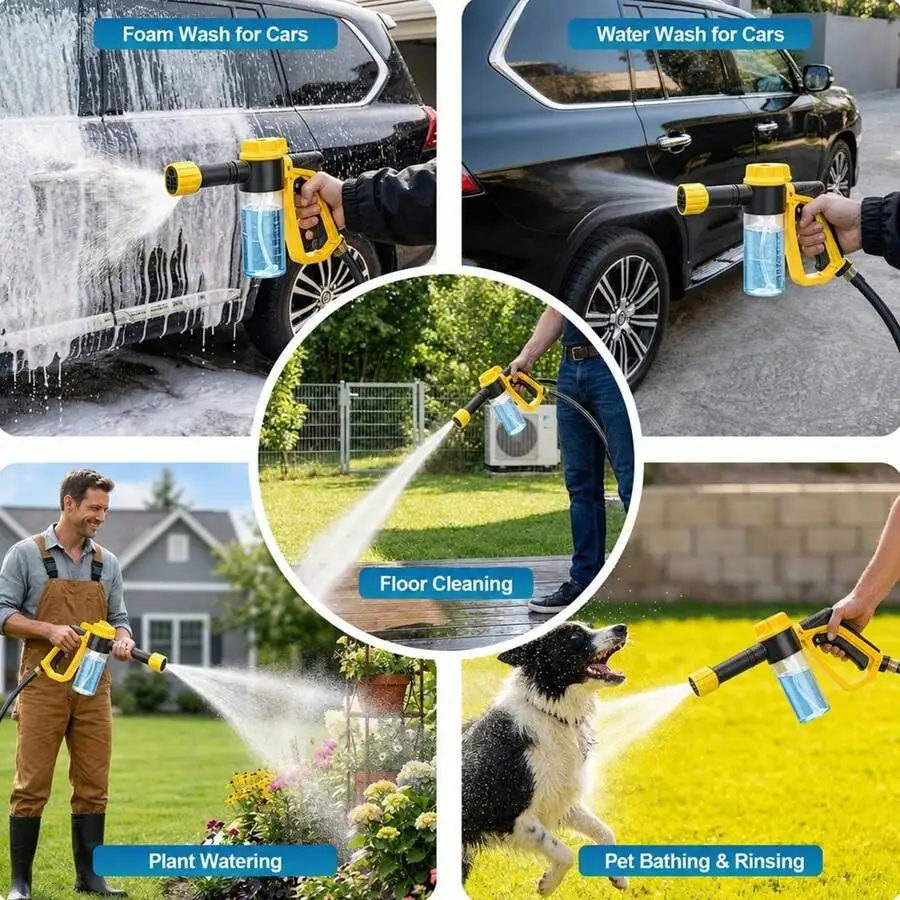 Foam Spray Gun For Car Wash With Microfiber Mitt 3 Spray Modes High Pressure Foam Cannon view 2