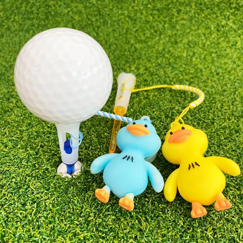Plastic Cartoon Golf Rubber Tee Replacement Anti-loss Duck Golf Tee Ball Holder Portable Golf Novelty Shape Tee Outdoor
