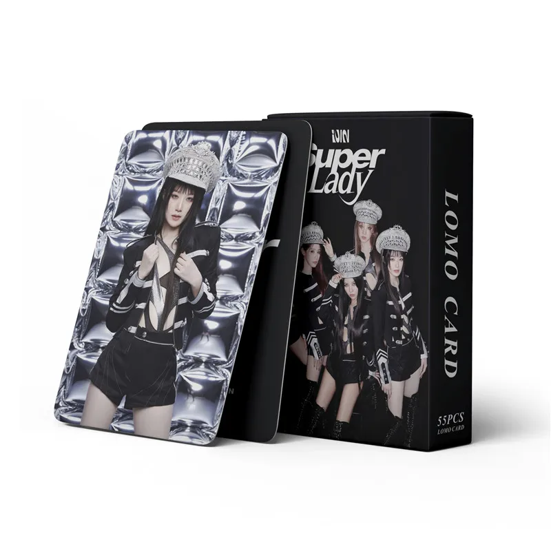 55Pcs/box Kpop (G)I-DLE 2nd Album Super Lady Photo Cards GIDLE World Tour Song Yuqi YUQ1 LOMO Premium Photos