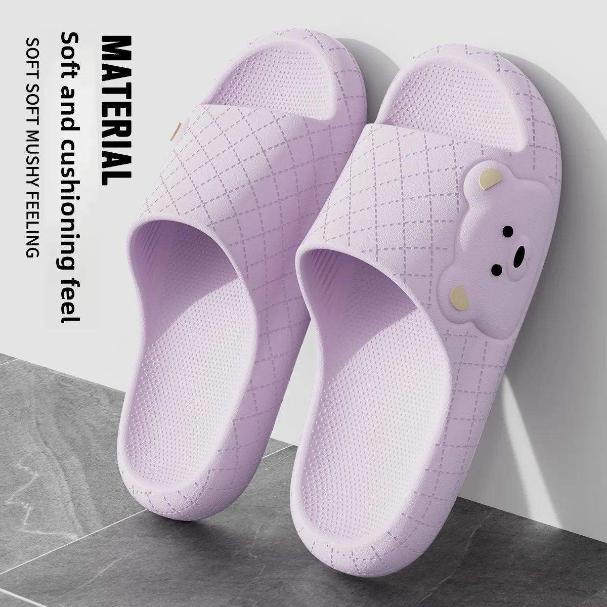 

Милые женские тапочки, новинка 2023 года, домашние домашние тапочки для купания, противоскользящий дезодорант, летняя уличная одежда, сандалии на плоской подошве из ЭВА