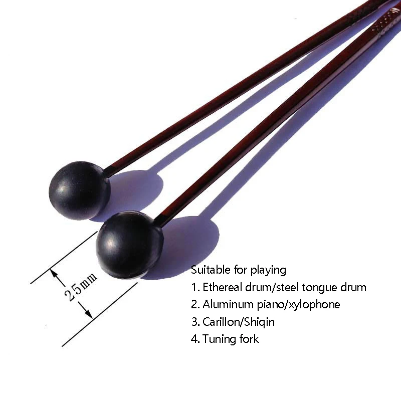 Soft Rubber Tongue Drum Mallets, Drum Mallets, Sticks para Log Drums, Percussão Teclado, 1 Par