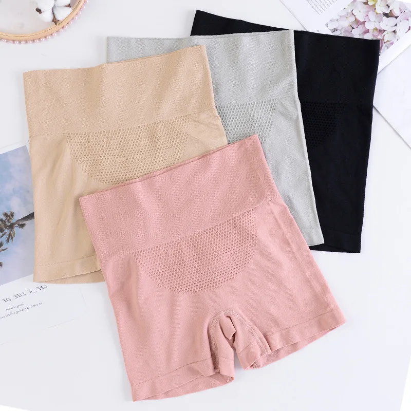 

Peach hip warm palace ladies high waist comfortable boxer safety pants female honeycomb cotton open crotch seamless boxer briefs