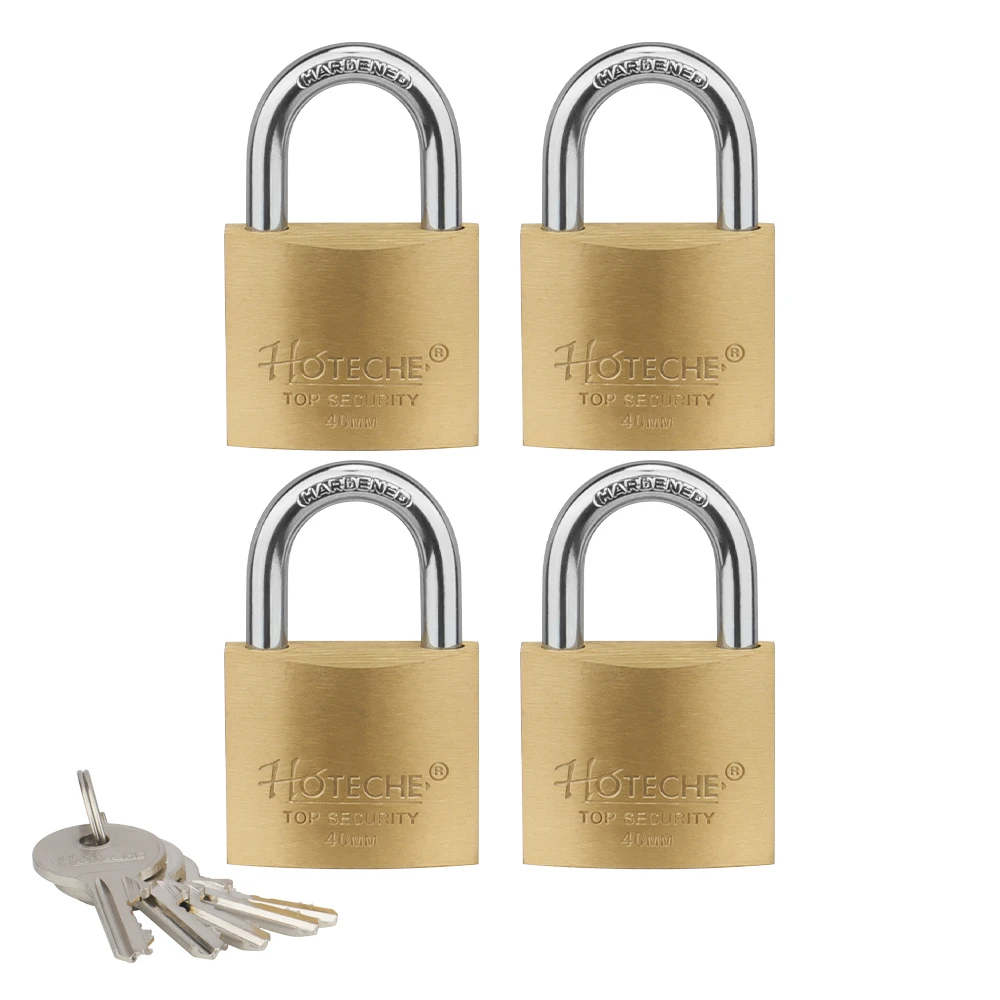 

Hoteche Brass Padlock Small Locks for Luggage Case Locker Home Improvement Hardware 38*32.5*13MM*4pcs Include 5 Brass Keys