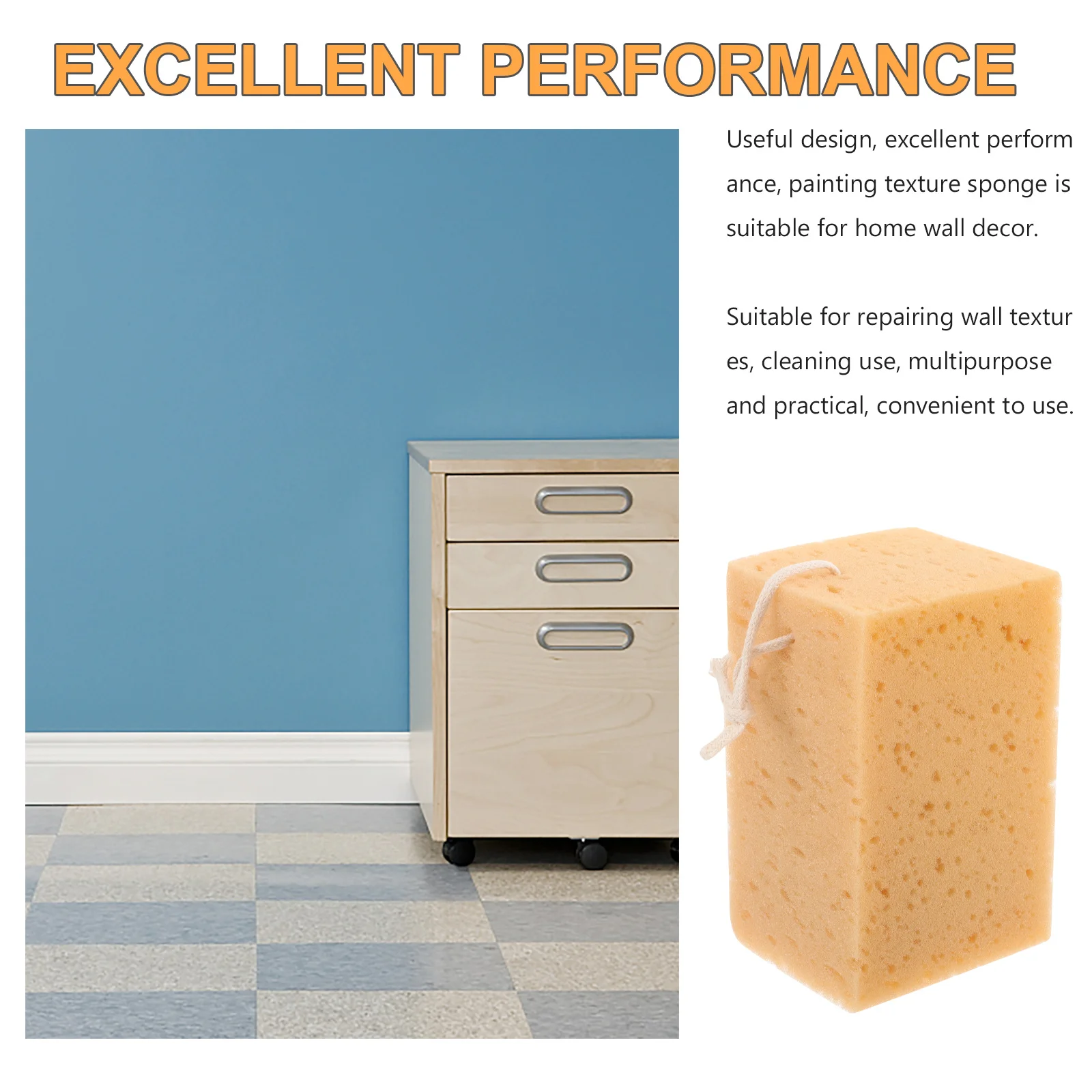 

3Pcs Multipurpose Wall Painting Texture Sponge Drywall Texture Sponge for Textured Wall Repair and Cleaning Sponges for Painting