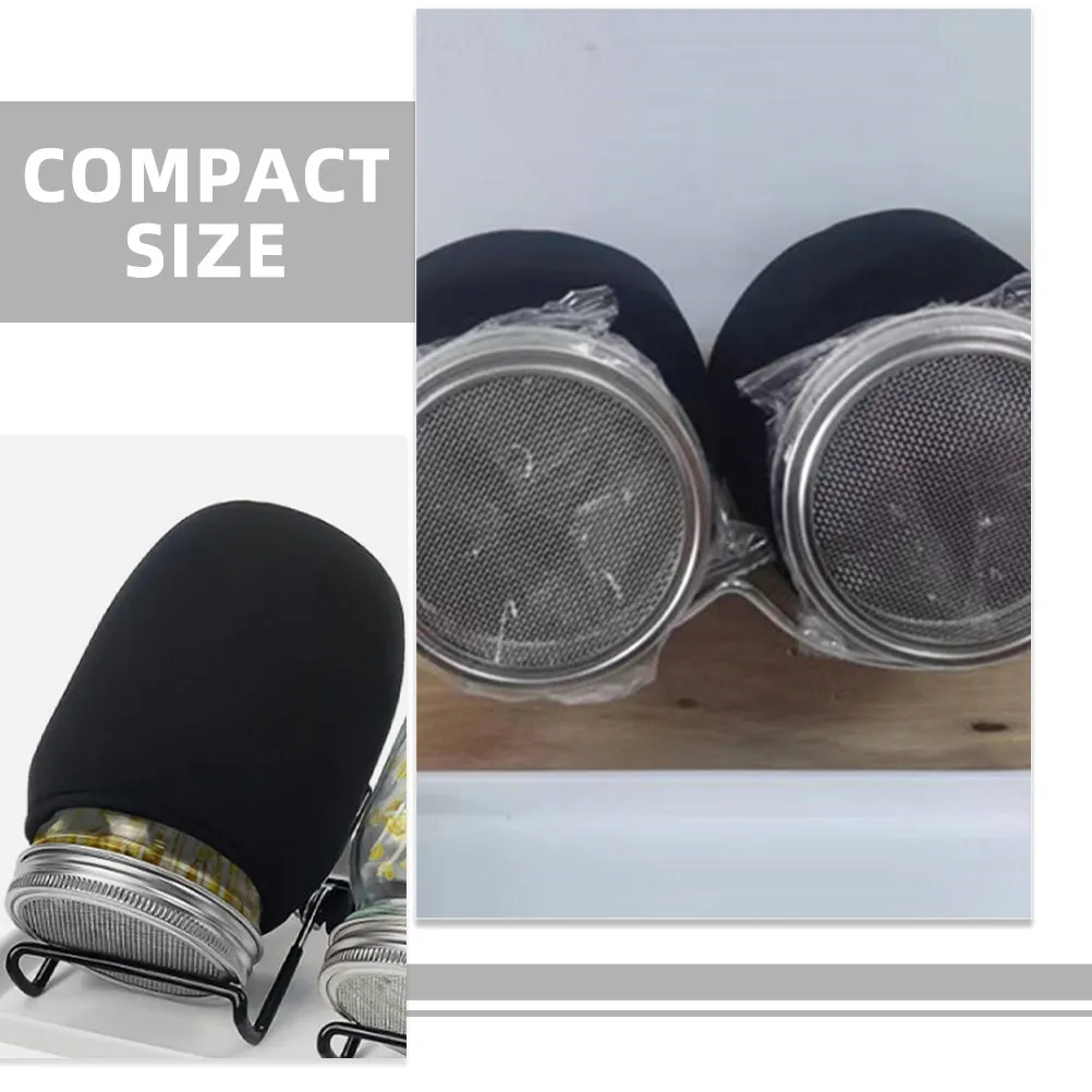5Pcs Sprouting Jar Blackout Sleeve – Reusable Light-Blocking Cloth Cover for Germination & Seed Growing