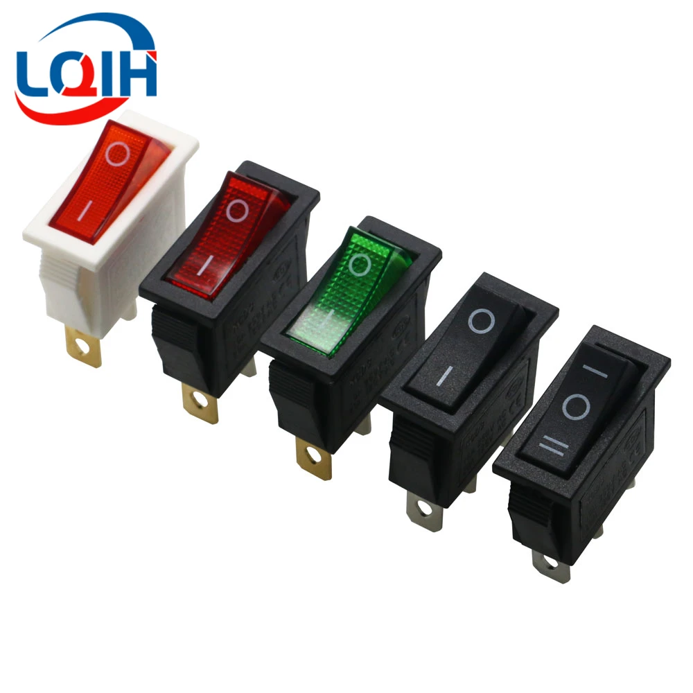 

5PCS KCD3 Rocker Switch ON-OFF ON-OFF-ON 2 Position 3Pins Electrical Equipment with Light Power Switch 16A 250V / 20A 125V AC