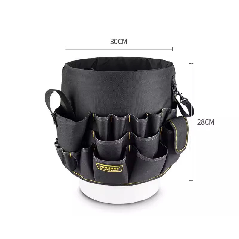 Multifunctional tool bucket bag, electrician bag, canvas functional bag, maintenance bag, portable construction tool kit