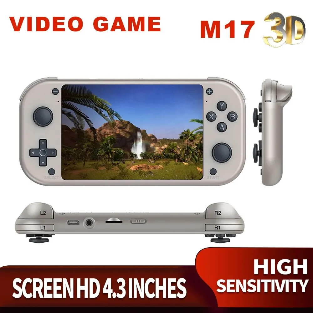 BOYHOM M17 Retro Handheld Video Game Console Open Source Linux System 4.3 Inch IPS Screen Portable Pocket Video Player for PSP