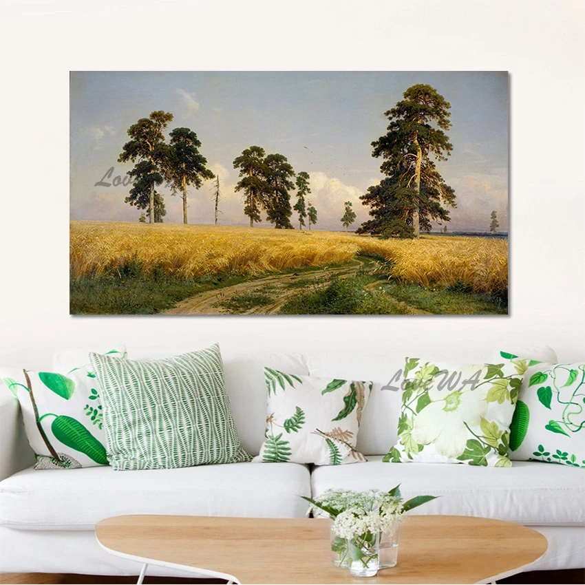 

Lush Forest Russian Landscape Oil Painting Large Canvas Murals Artwork Home Decor No Framed Realistically Farm Scenery Wall Art