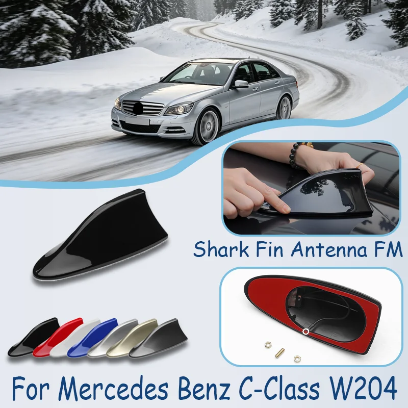 For Mercedes Benz C-Class W204 Shark Fin Antenna, FM Signal Booster, Waterproof Radio Antenna, FM/AM Super Aerials car antenna