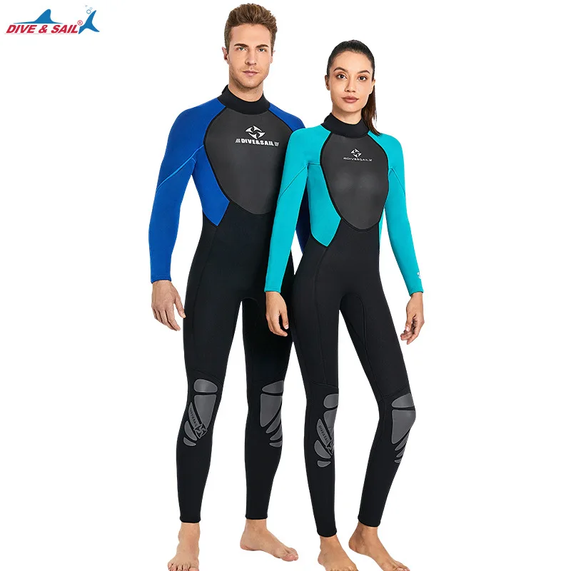 Women 3mm Neoprene Wetsuit One Piece Long Sleeve Full Body Diving Swimming Surf Scuba Wet Suits Warm Rash Guard Swimsuit