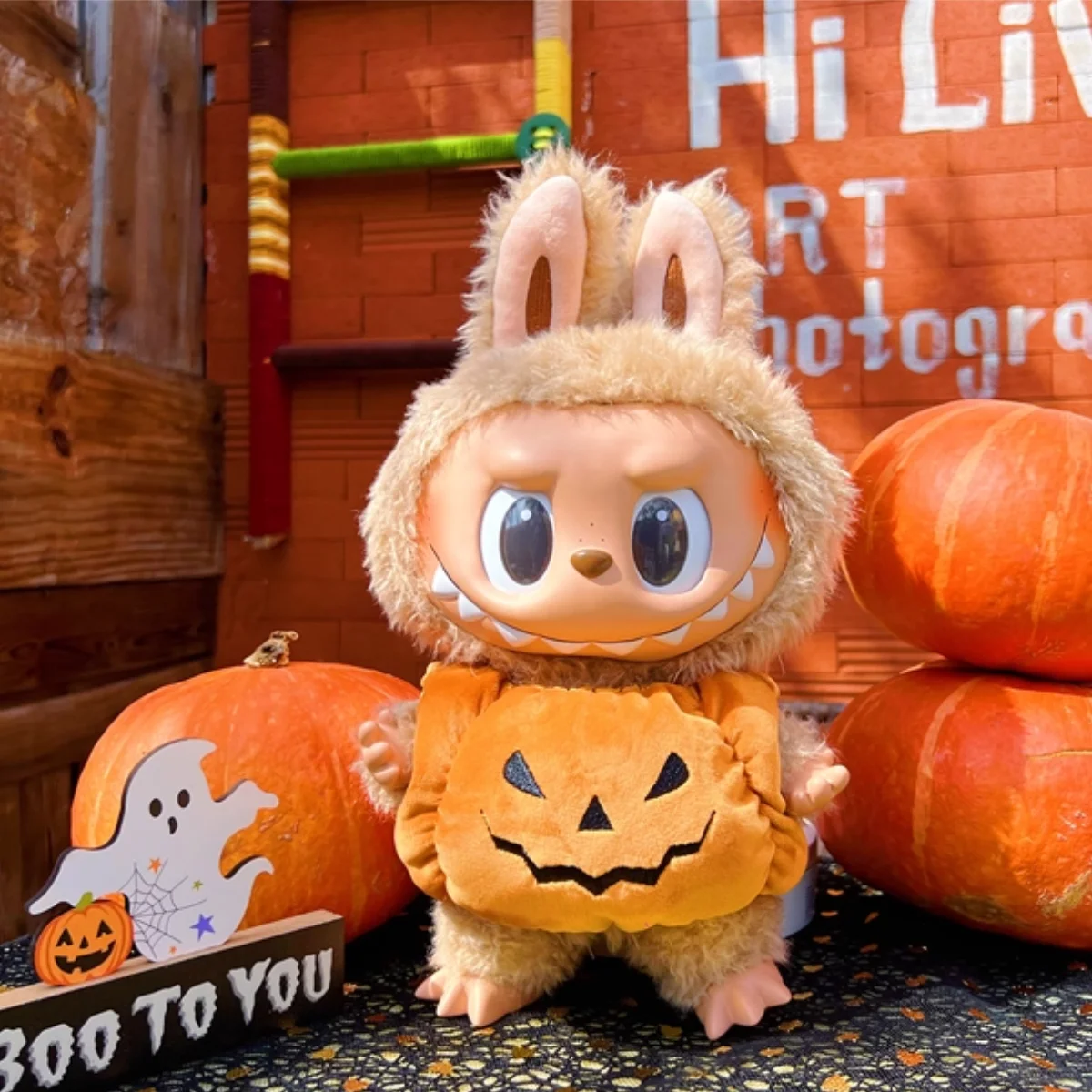 

For Labubu Halloween Pumpkin Ghost Cloak Accessories Mini Doll Clothes Trendy Outfit Fashion Style Halloween Pumpkin Set