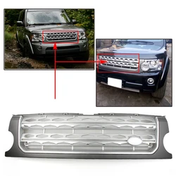Grey Silver Car Honey Comb Mesh Grille Front Racing Grill For Land Rover Discovery 3 LR3 L319 2005 2006 2007 2008 2009 w/ Logo