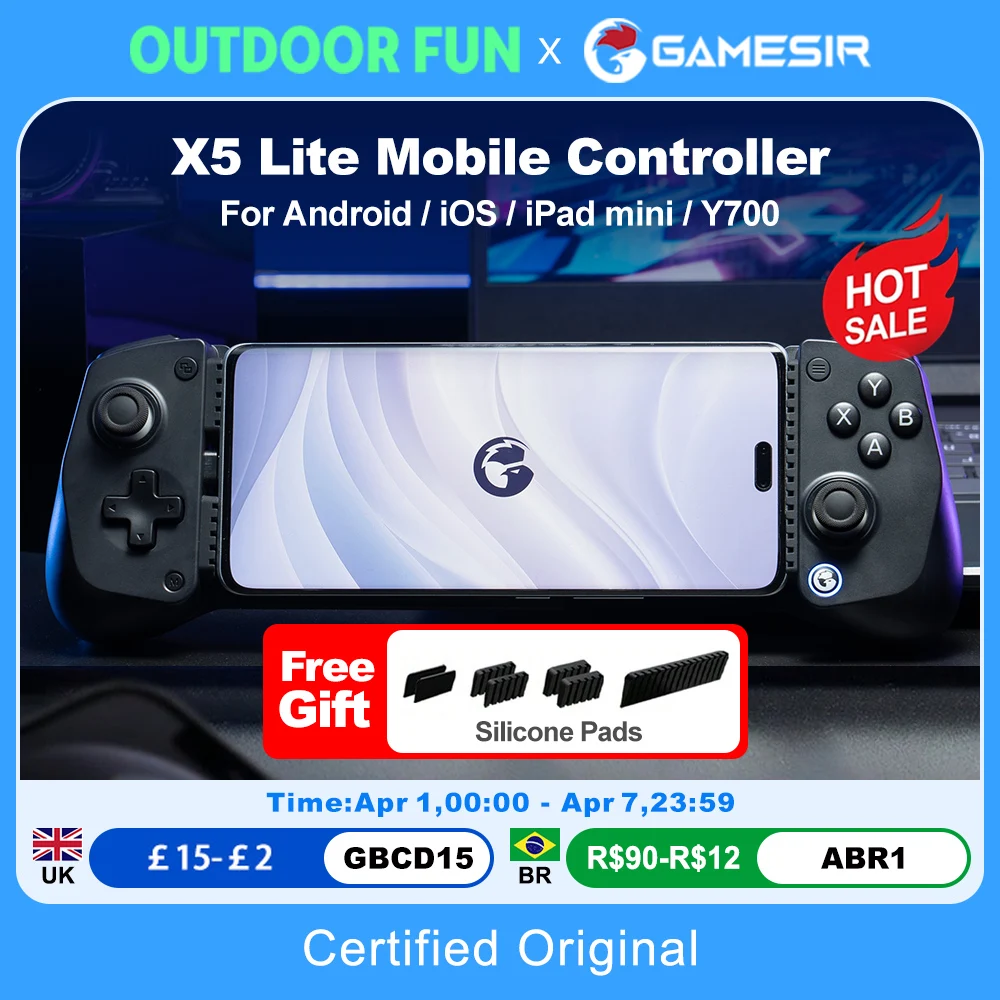 Manette de jeu mobile GameSir X5 Lite pour iPhone 16 15 Series, iPad Mini, tablette Android Y700, contrôle iOS