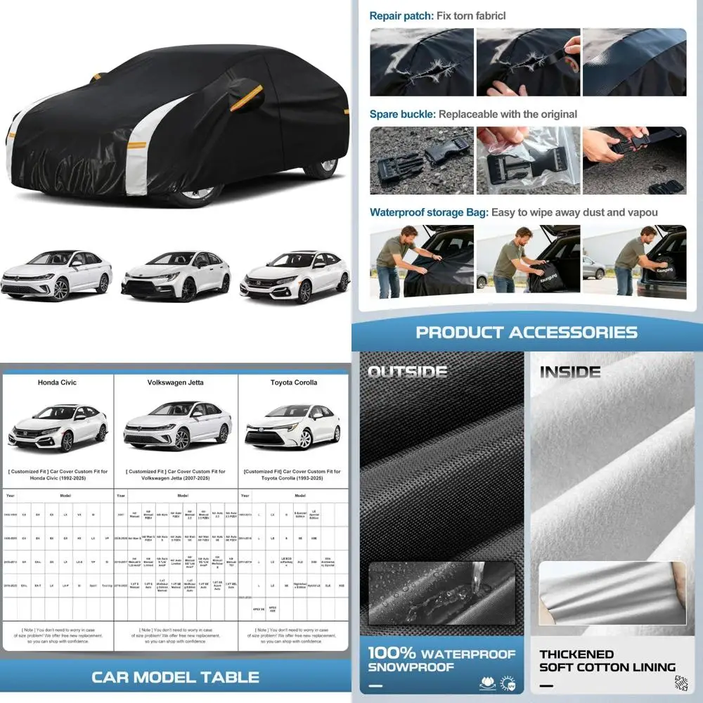 

Waterproof All-Weather Car Cover, Custom Fit for Various Models, Full Exterior Protection with Ventilation