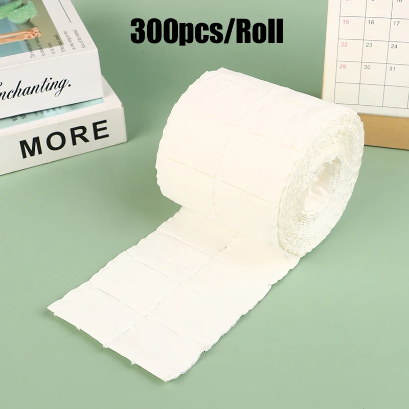 1 Roll/300Pcs Nail Cotton Wipes UV Gel Nail Tips Polish Remover Cleaner Lint Paper Pad Soak Nail Art Cleaning Manicure Tool