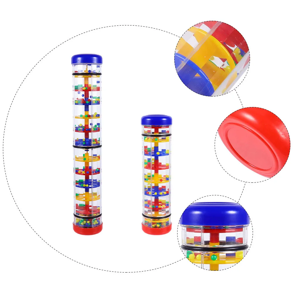 2Pcs Rainmaker Percussion Instrument Lightweight Safe Grip Infant Grasping Rain Sound Educational Musical Plaything