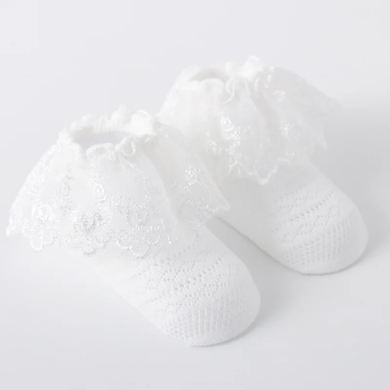 Newborn Baby Girls Socks Kids Girl Frilly Lace Tutu Socks Cotton Children Dance Princess Sock Flowers Ruffled Solid Ankle Socks