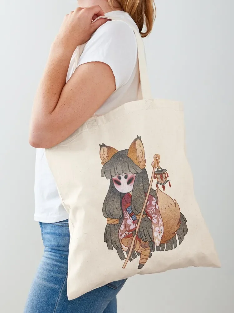 Mysterious Fox Girl with Lantern Tote Bag Lady bag university shopper bag