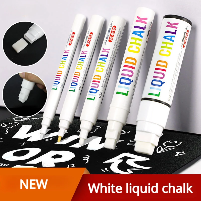 White Liquid Chalk Set White Board Pen Marking Pen Advertising LED Light Board Pen Water Erasable Marking Pen