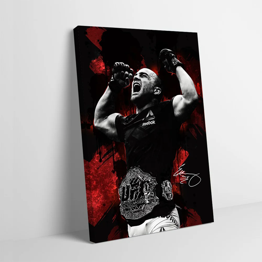 Affiche imprimée de célébration du champion de boxe Eddie Alvarez, images personnalisées, art mural, peinture sur toile, cadeau pour décorations de chambre, arts