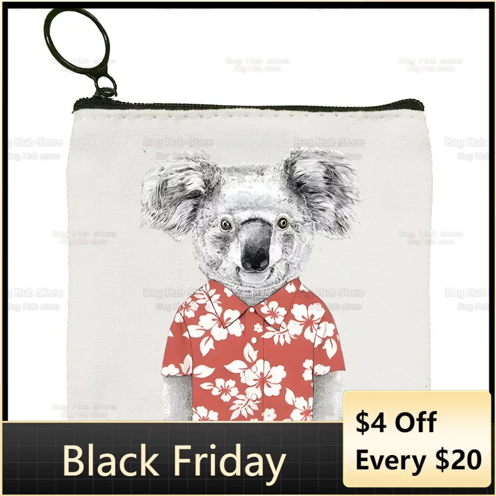 Koala Be My Eucalyptus Tree New Women's Bag Pure White Bag Handmade Cute Animal Cloth Bag Coin Purse Whiteboard  Bag Handbag