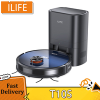 ILIFE T10s Robot Vacuum Cleaner, 2 in 1 Vacuum and Mop, Self-Emptying Station, 3000Pa Suction, 2.5L Dust Bag, LDS Navigation