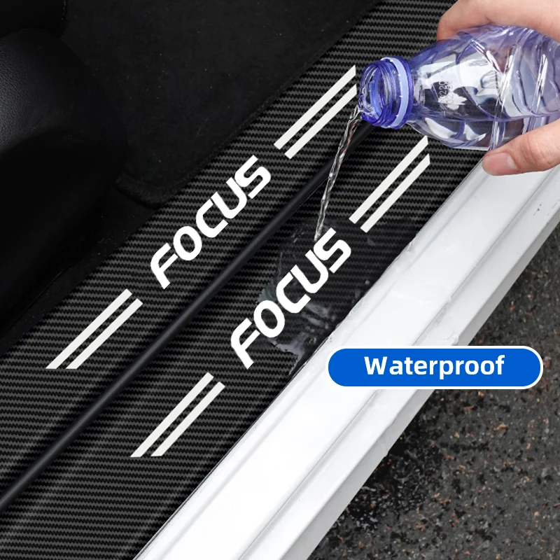 Carbon Fiber Car Door Sill Sticker Auto Door Threshold Protect Strip For Ford Focus 2 MK2 MK3 MK1 MK4 RS ST 2005-2011 Accessory