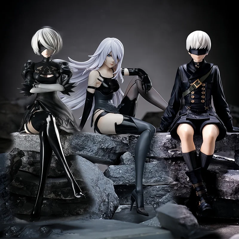 Nier Automata 2B A2 9S Sitting Position Game Figure Mechanical Lifeform Statue Collection Desktop Decoration Ornament Toys Gifts