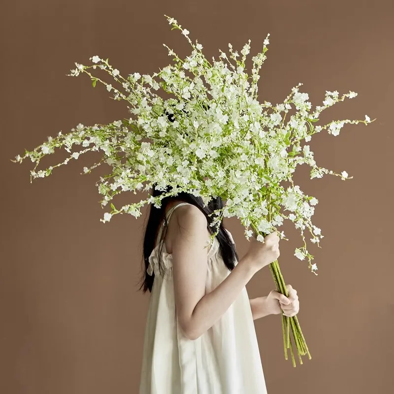 115CM Artificial Snow Willow Flower Living Room Dining Table Decoration Ornaments Artificial Plant Photography Props