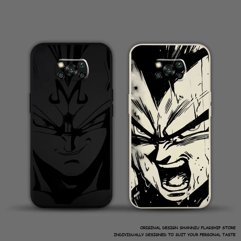 D-Dragons Balls V-Vegeta For Xiaomi POCO F5 F4 F3 Pro GT POCO X4 X3 Pro NFC M4 M3 Pro Phone Case Liquid Silicone Shell Carcasa