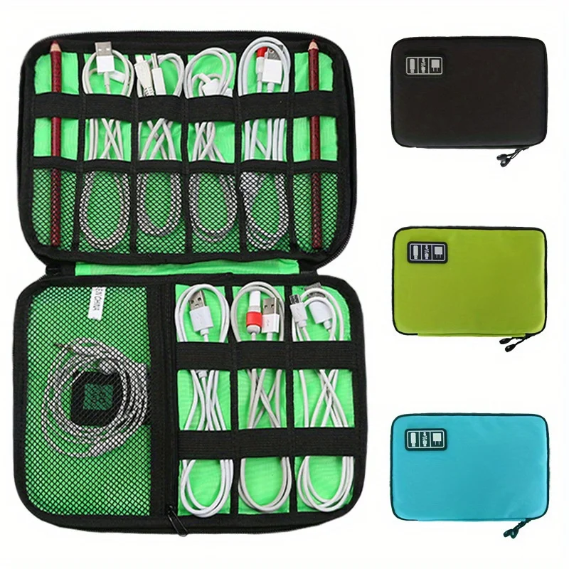 USB Cable Storage Bag Multifunctional Travel Portable Data Line Phone Charger Electronic Accessories Organizer