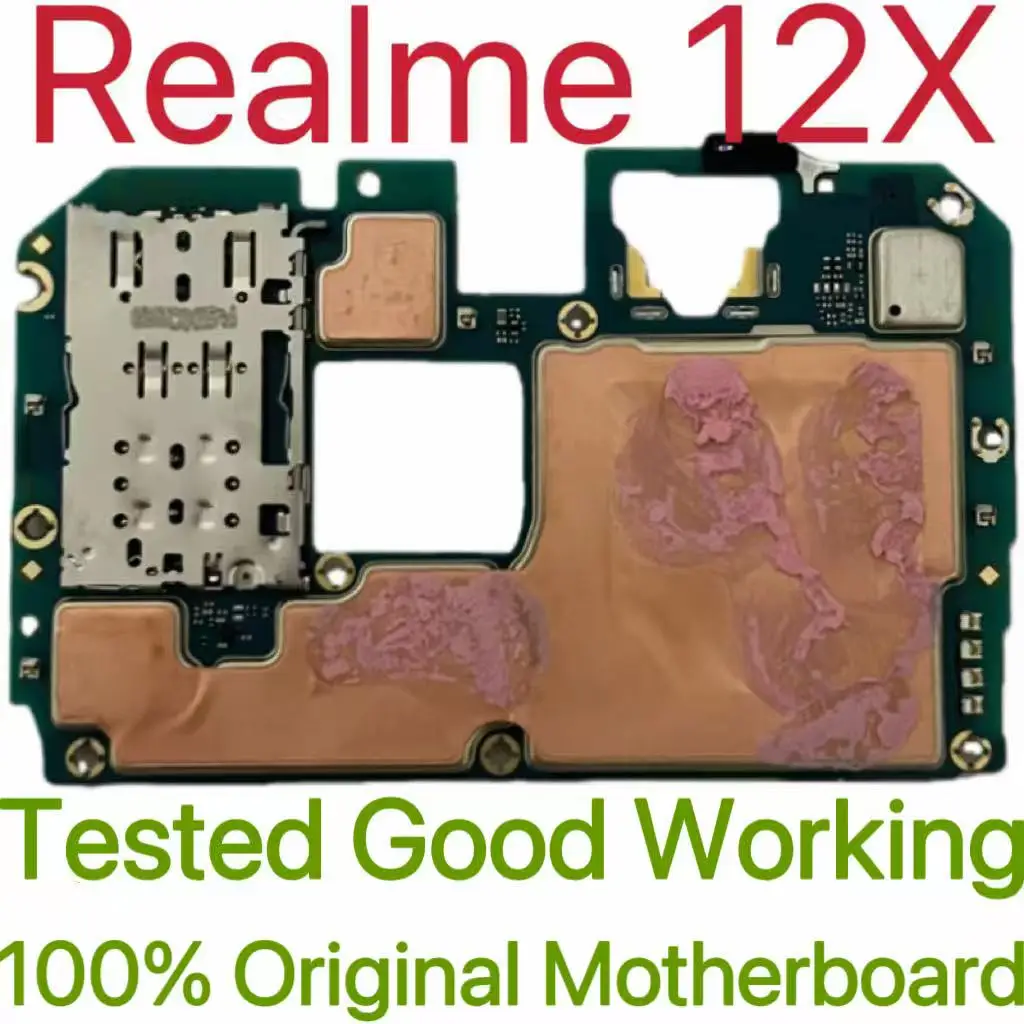 Global Version Original Unlocked Motherboard for Realme 12X Tested Circuit Plate Main Logic Board for Realme 12X