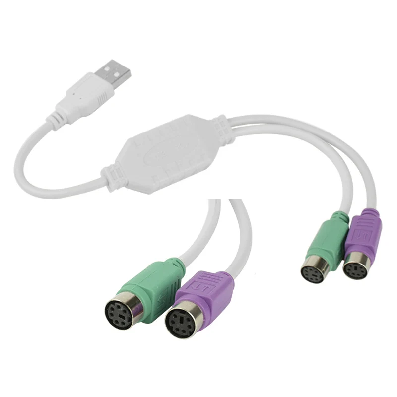 Mouse Cable USB to PS/2 Keyboard and Mouse Adapter Usb Male to ps2 Female USB Male Port to Round Port Keyboard and Mouse Cable