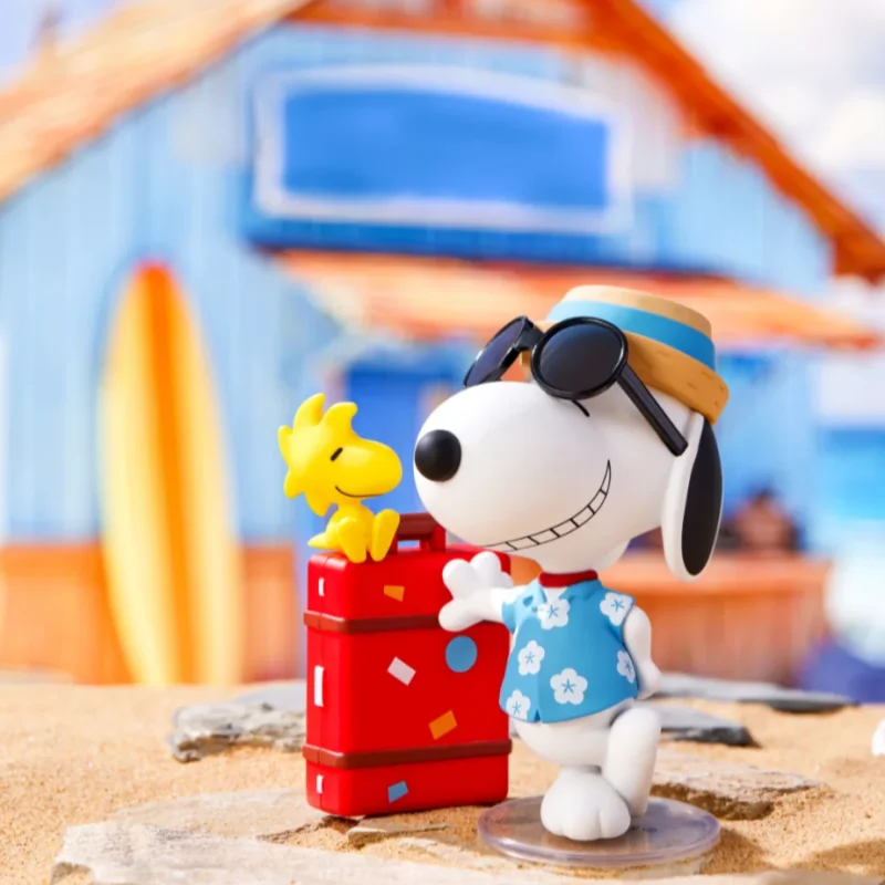 Original Peanuts Anime Blind Box Snoopy Travel Partner Series Kawaii Action Figure Desk Decor Ornament Toy Collectible kids Gift view 2