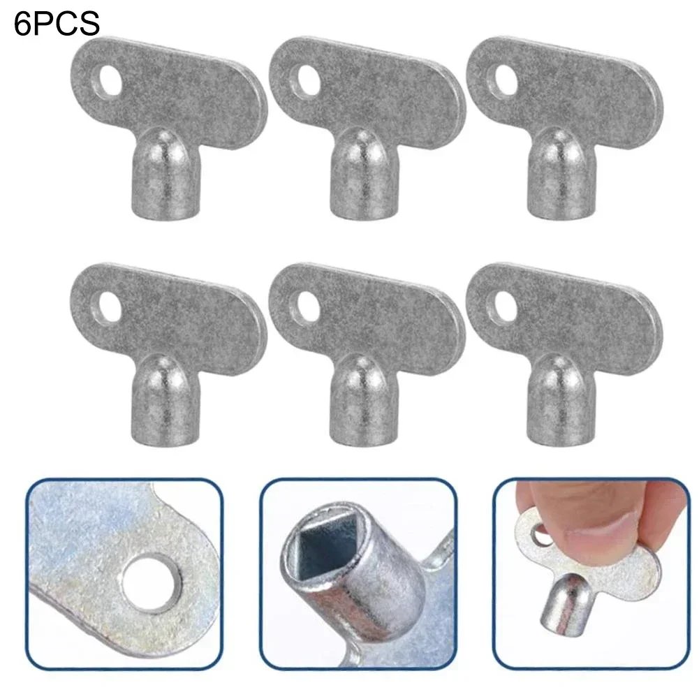 6pcs Radiator Exhaust Valve Key 5×5 For Caliber Radiator Fittings Zinc Alloy Exhaust Valve Vent Valve Key Radiator Accessories