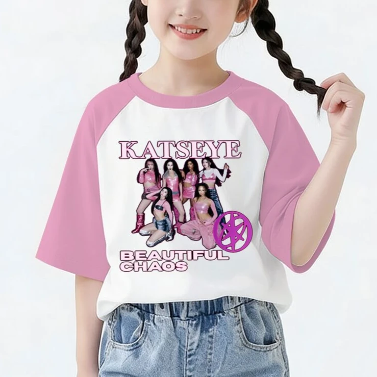 Youth Girl Pop Girl Group Katseye Print T Shirt Casual Vintage Singer Pattern Streetwear 100% Cotton Kids Katseye Tshirts Youth Girl Pop Girl Group Katseye Print T Shirt Casual Vintage Singer Pattern Streetwear 100% Cotton Kids Katseye Tshirts