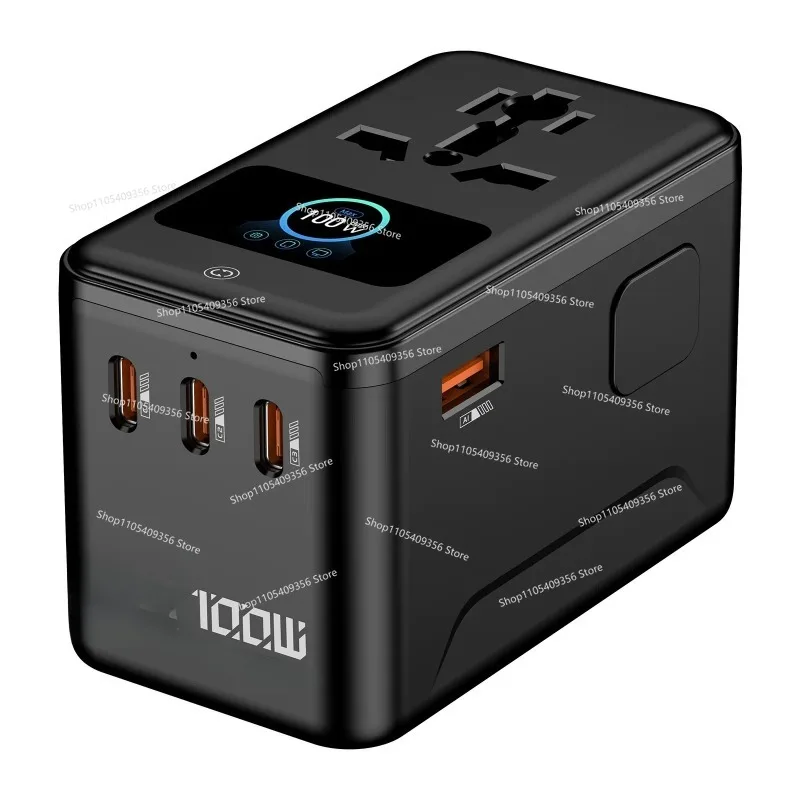 New PD200W Display Digital Display Animation Gallium Fast Charging Conversion Socket Global Travel Conversion Plug