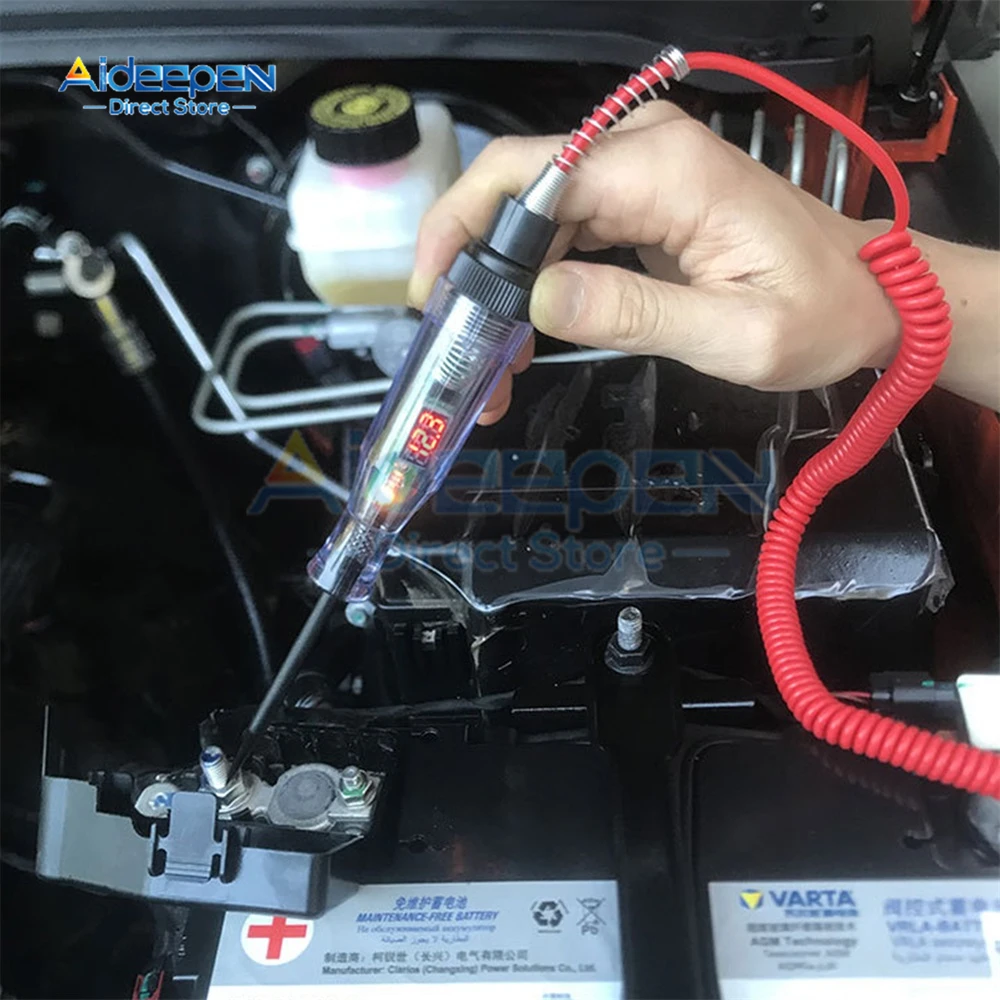 Carro Caminhão Tensão Circuito Tester Auto Diagnóstico Sonda Teste Pen Lâmpada Automóvel Polaridade Pen 3v 6v 12v 24v 36v