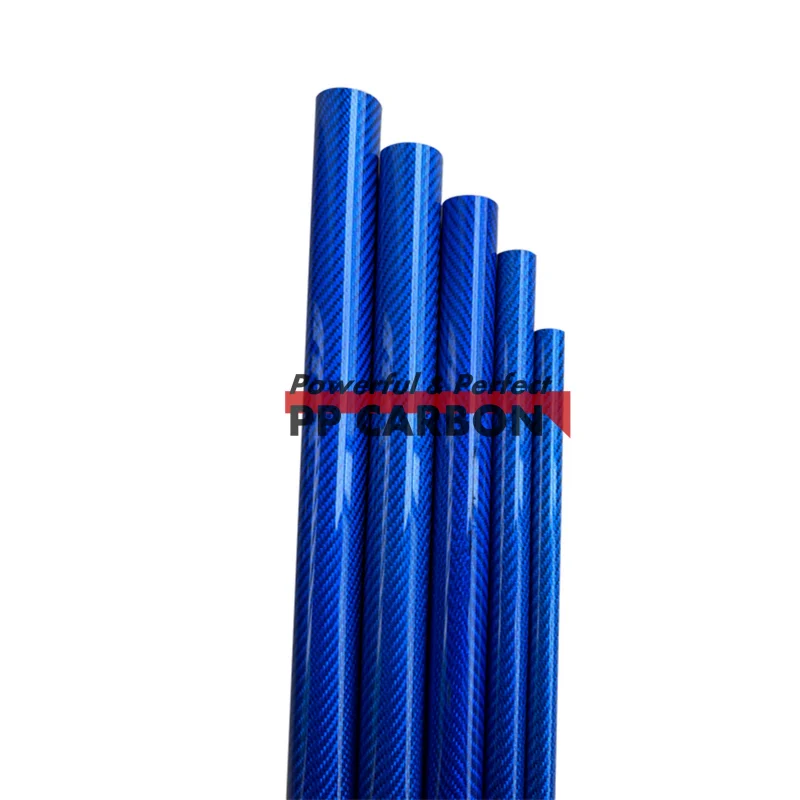 2pcs/lot 500mm Carbon Fiber Tube for RC Airplane Parts OD 6-30mm Colored Carbon Tube Blue 3K Material