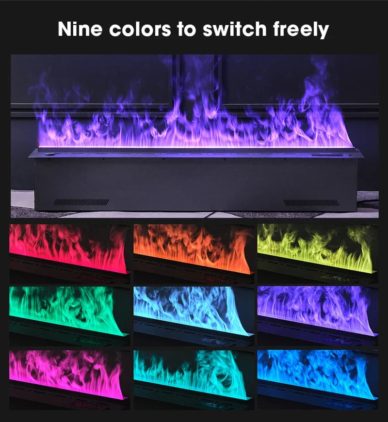 3D Colors Frame Electric Fireplace Mist Decorative Fireplace Humidifier Home Household Flame Steam Fireplace